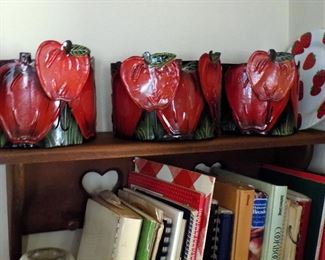 Set of apple tins and hooks