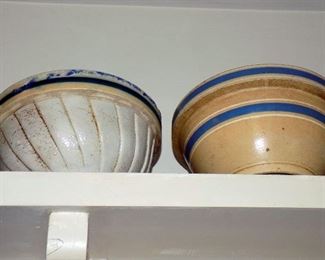 Two salt-glazed crockery bowls