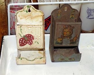 Two old match holders