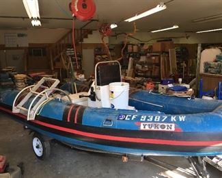 1984 Yukon Rigid inflatable, 12' with 40HP, 2 stroke motor outfitted for ocean scuba & fishing.