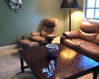 leather sofa & recliner