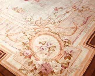 19th c french aubusson carpet 12'9" X 14'9"
