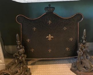 French fireplace screen