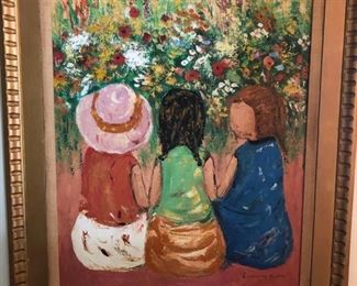 Large painting of three girls