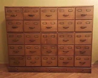 25Drawer Antique Library File Cabinet