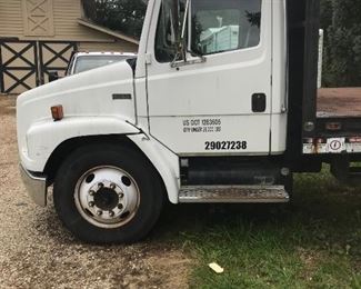 2000 Freightliner FL60 Flatbed truck -129,000 miles, Caterpillar Diesel Engine, Cleasby 24ft. Belt Drive, Gross vehicle weight is less than 25,000 lbs. so no CDL required, Automatic, 2 Speed, Elec PTO, Hydraulic, Great tires, 