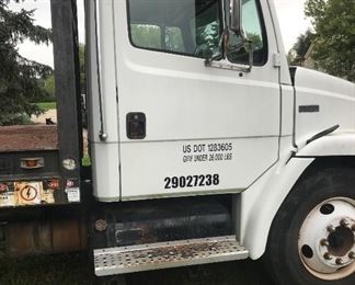 2000 Freightliner FL60 Flatbed truck -129,000 miles, Caterpillar Diesel Engine, Cleasby 24ft. Belt Drive, Gross vehicle weight is less than 25,000 lbs. so no CDL required, Automatic, 2 Speed, Elec PTO, Hydraulic, Great tires, 