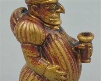 Brass Plated Punch Figural Match Safe