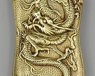 Japanese Brass Dragon Match Safe
