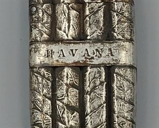 Havana Silver Plated Cigar Match Safe