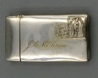 Silver Plated Cancelled Envelope Match Safe