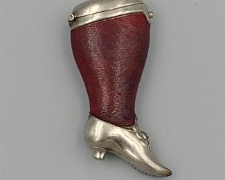 Victorian Ladies Shoe on Leg Match Safe
