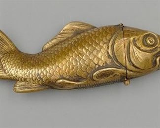 Figural Brass Fish Match Safe