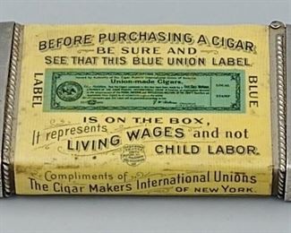 Celluloid Wrapped Cigar Adv Match Safe