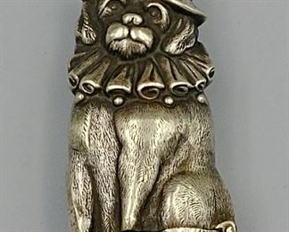 Silver Plated Seated Toby Dog Match Safe