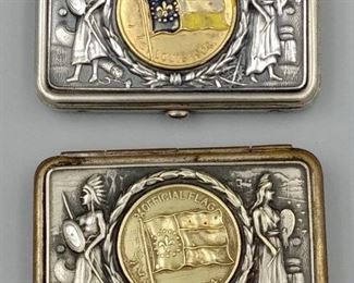 Nickel Plated St. Louis Flag Match Safes (2)