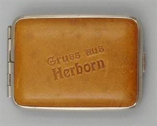 Herborn Germany Leather Souvenir Match Safe