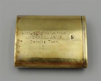 Liverpool Arms Nickel Plated Match Safe