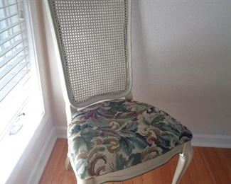 closeup of dining room chairs