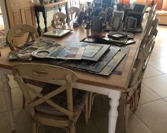 Country  French Provincial table with 10 chairs
