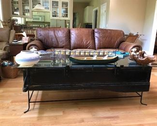 custom coffee table from a Model T Ford truck bed