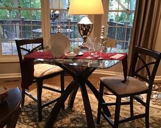 Glass Top Table w 4 Chairs