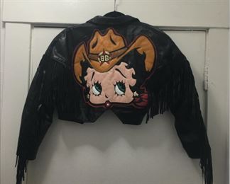Vintage Leather Betty Boop fringe jacket