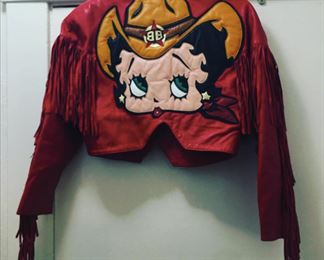 Betty Boop leather fringe vest