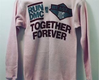 Vintage Run DMC & The Beastie Boys Together Forever pink girly thermal top size small