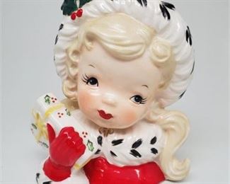 Lot 002
Napco 1956 Christmas Girl Head Vase