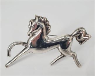 Lot 121
Vintage Mexico Silver Large Horse Brooch