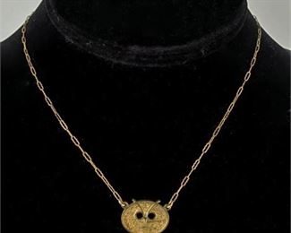 Lot 132
Vintage Danecraft Gold Plated Sterling Silver Owl Necklace