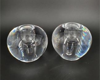 Lot 170
Pair (2) Orefors Crystal Ball Candle Holders