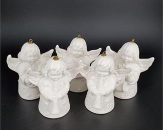 Lot 174
Lot (5) Goebel Porcelain Bisque Angel Christmas Ornaments
