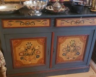 antique handpainted cabinet
