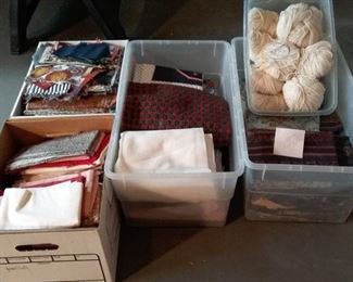 Four Totes of Fabric