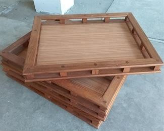 Four Wooden Serving Trays