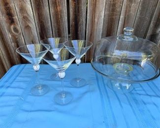 Martini Glasses Cake Plate