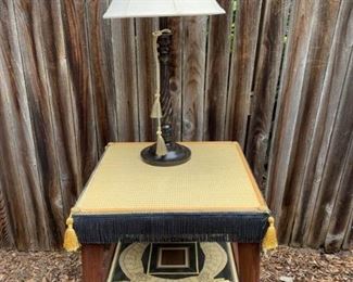 Tasseled Table and Lamp