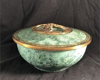 Lot 003
Carl Sorensen Bronze Bowl with Lid 1920's signed