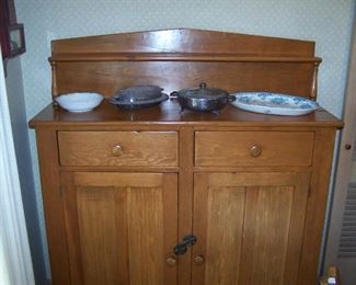 19TH C. PINE SIDEBOARD & SMALLS