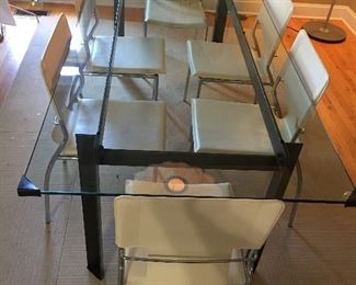 36” x 80”Crate and Barrel Glass Table