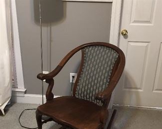 Antique walnut rocker