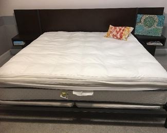 King Platform Bed with attached night stands