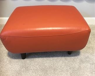 Italian leather ottoman