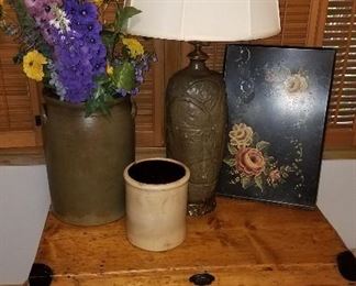 Primitives, crocks and metal collectibles