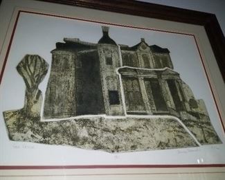 30+ pcs. framed artwork-oils, prints and drawings. Anne Steinicke "Hax House" 12/50