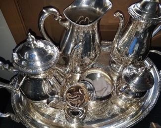 Silver plated serving set