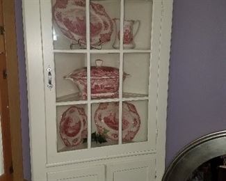 Painted wood corner cabinet 