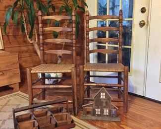 Ladder back chairs and decor 